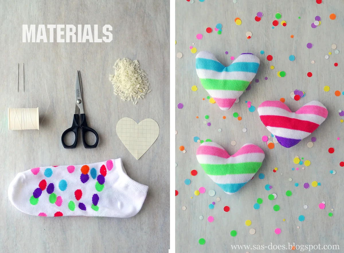 rainbow sock Valentine idea