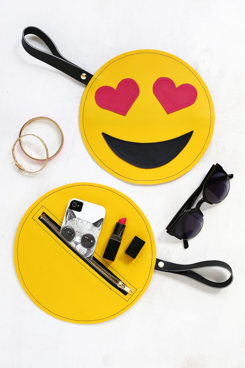 diy emoji clutch purse