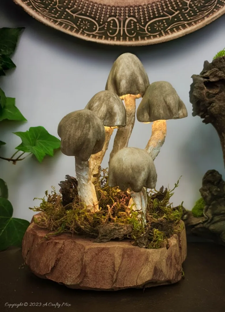 Enchanting Clay Mushrooms That Light-Up