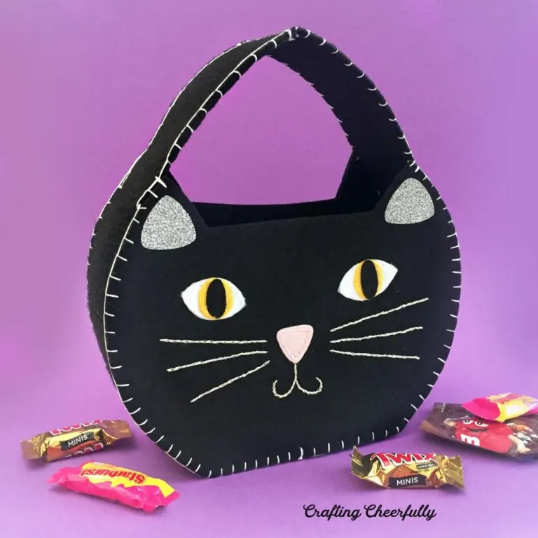 DIY Halloween Black Cat Treat Bag - Free Printable Pattern