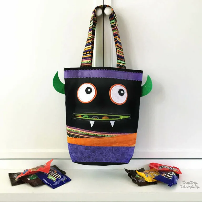 diy monster treat bag - free pattern