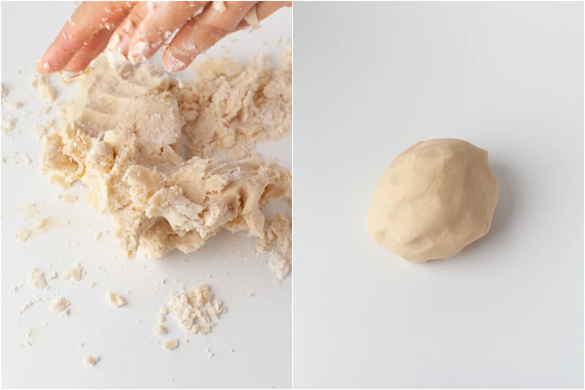 Divide the dough into two balls
