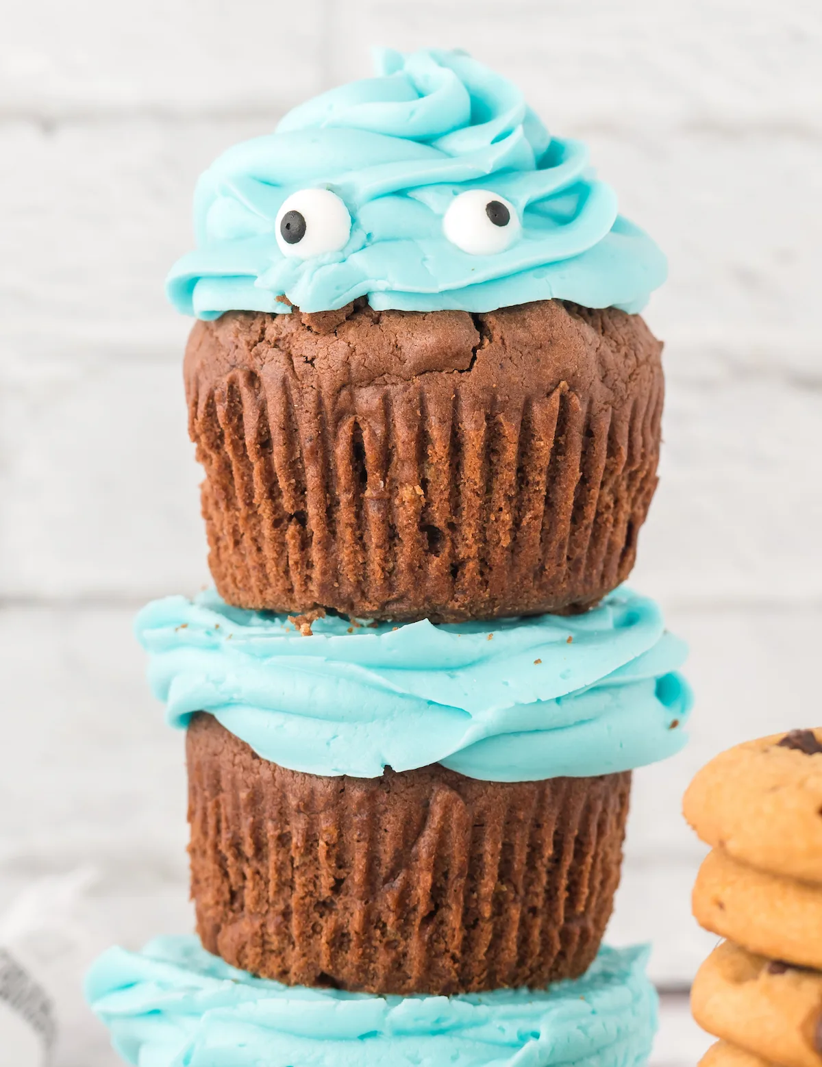 Finished Cookie Monster cupcakes