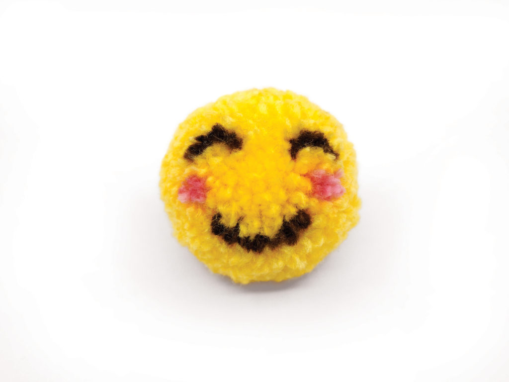 blushing emoji pom pom tutorial