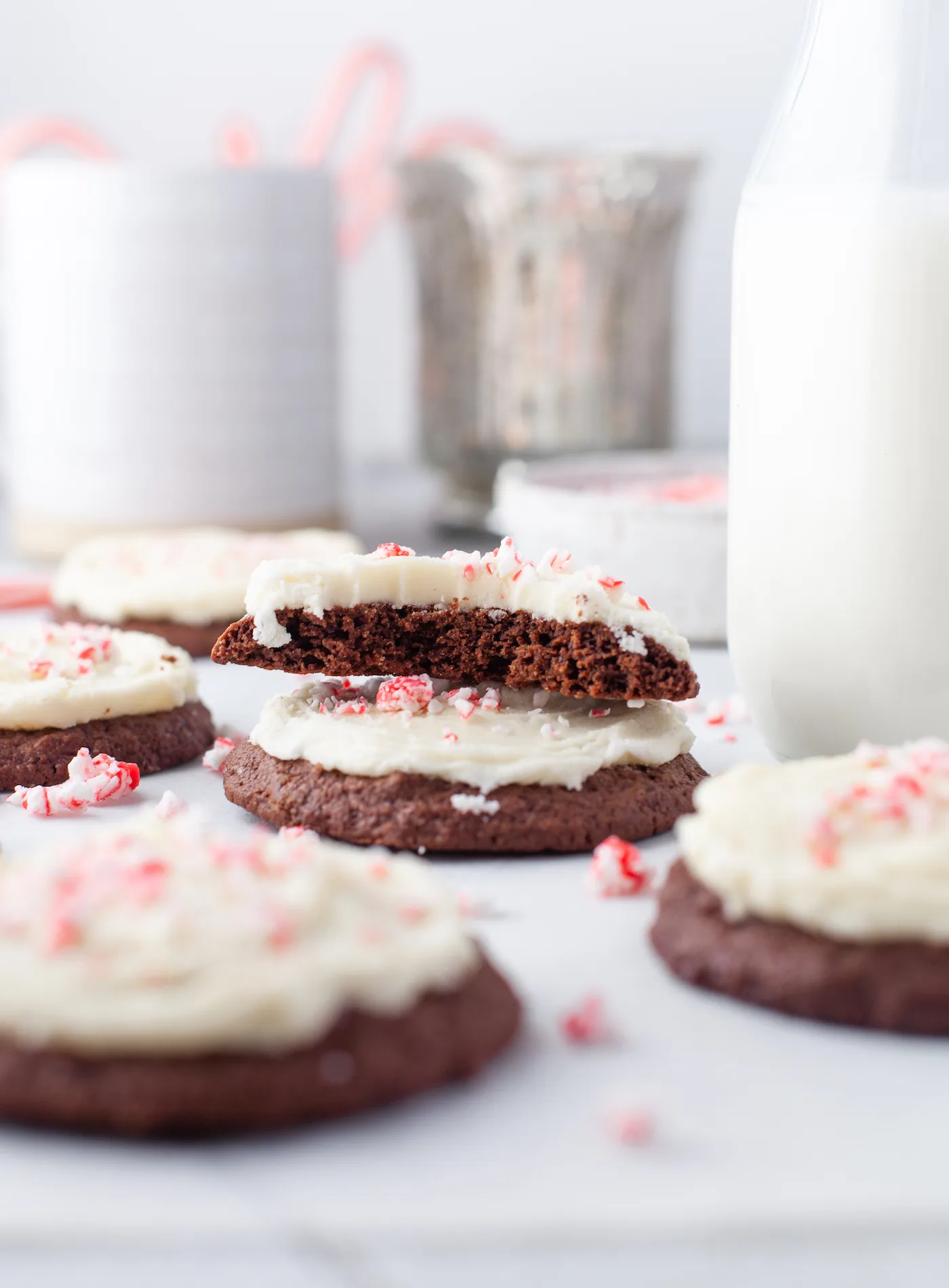chocolate peppermint frosted cookies