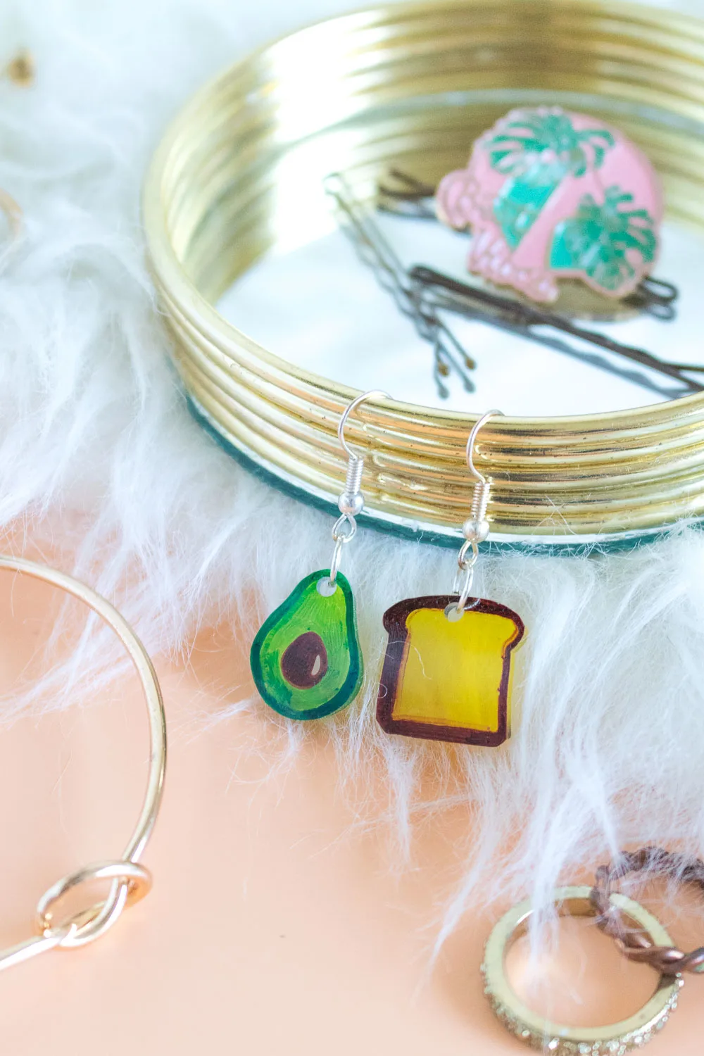 diy avocado toast earrings