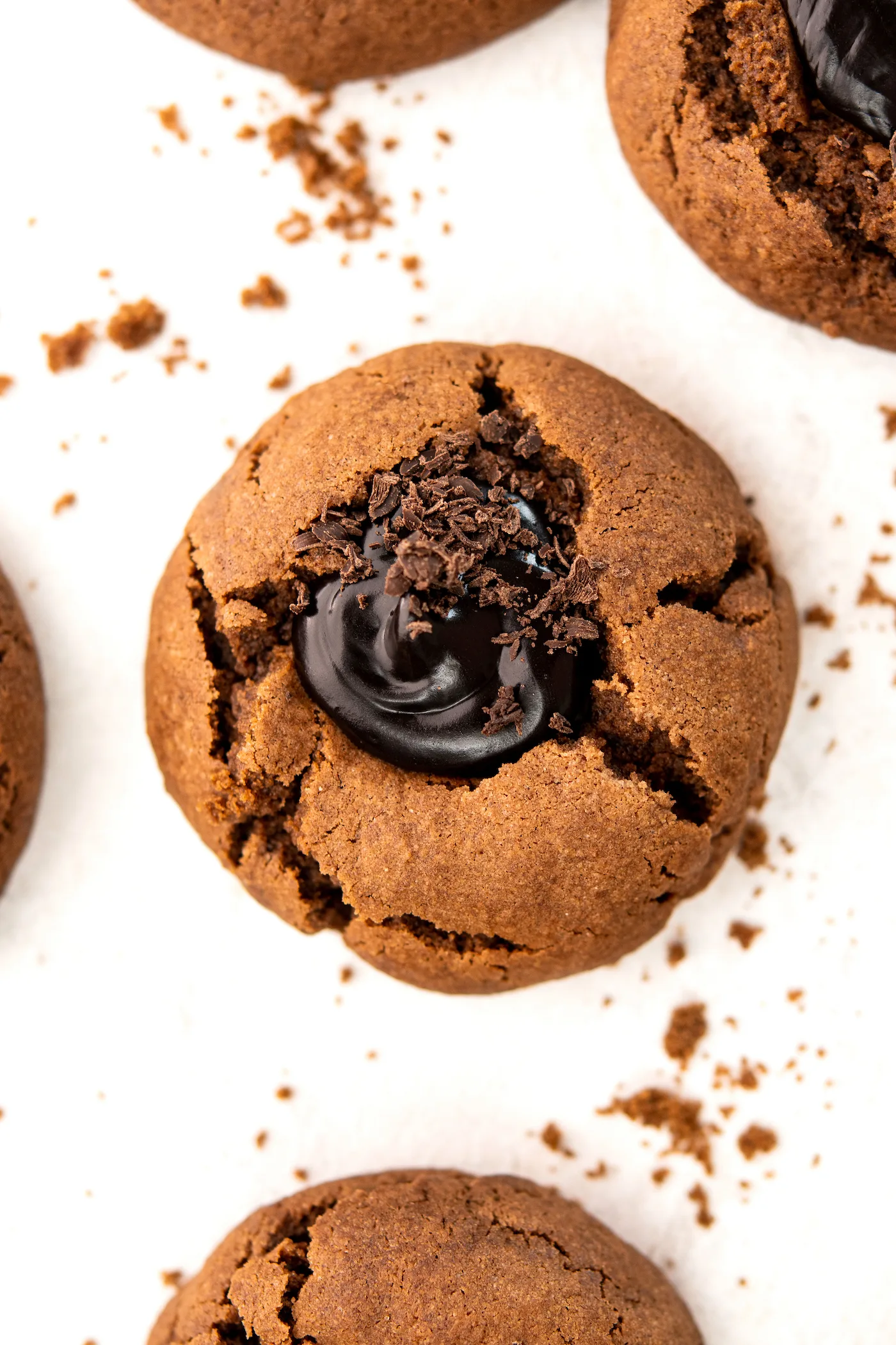 double chocolate thumbprint cookies