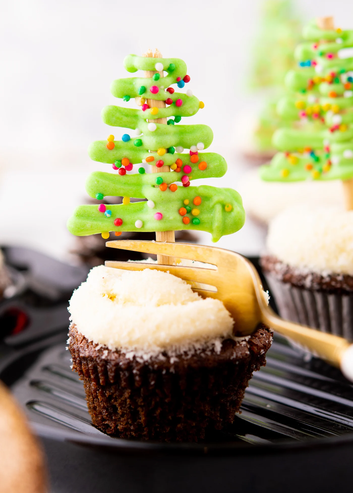 easy christmas tree cupcakes
