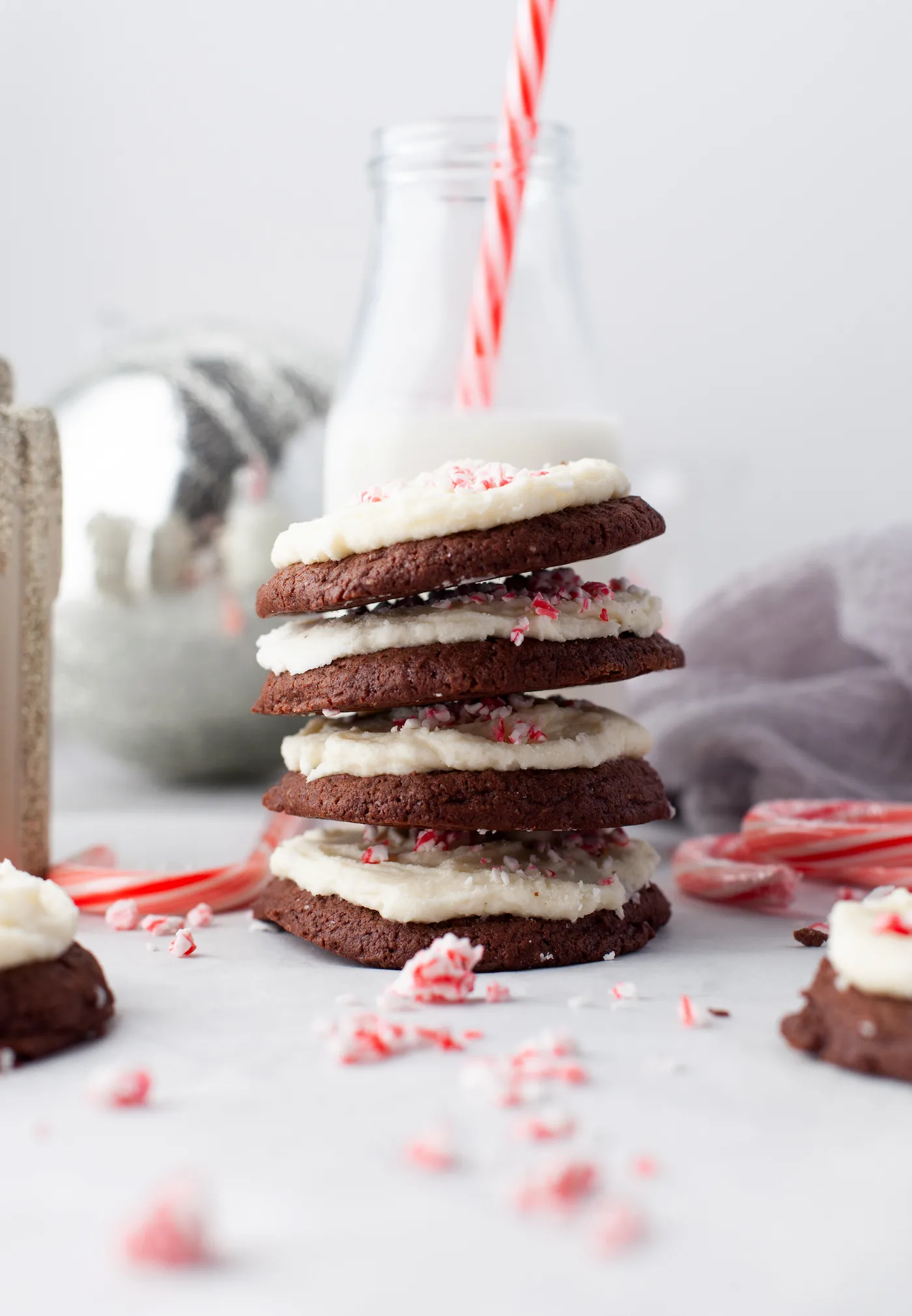 frosted peppermint brownie cookies