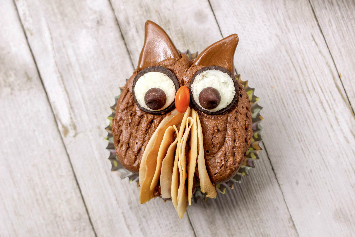 owl decorated cupcakes