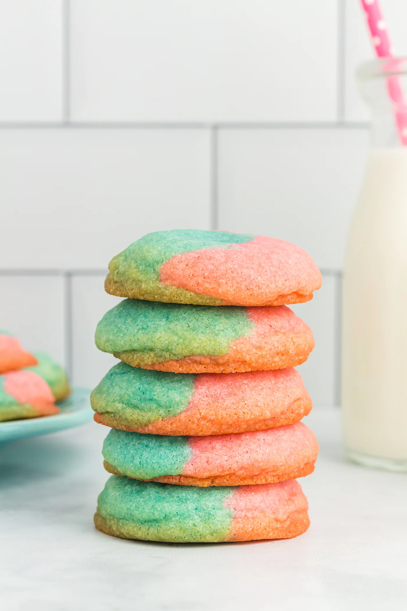 stack of cotton candy cookies