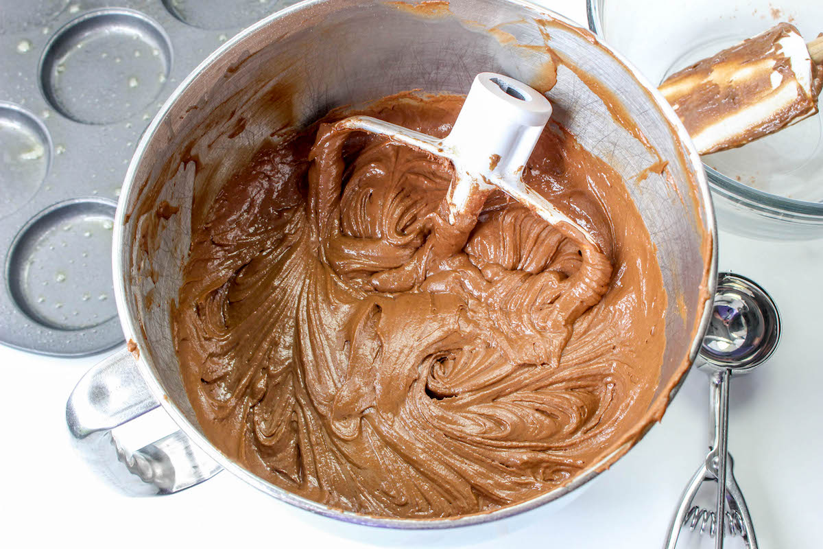 whoopie pie batter being mixed
