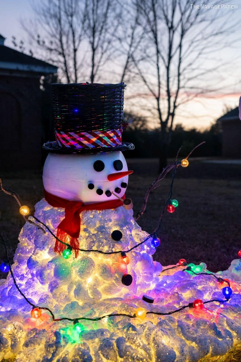 DIY Light-up Melting Snowman