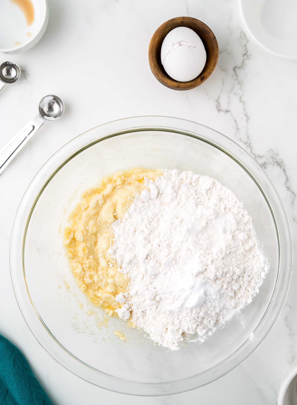 Flour, baking soda, and salt