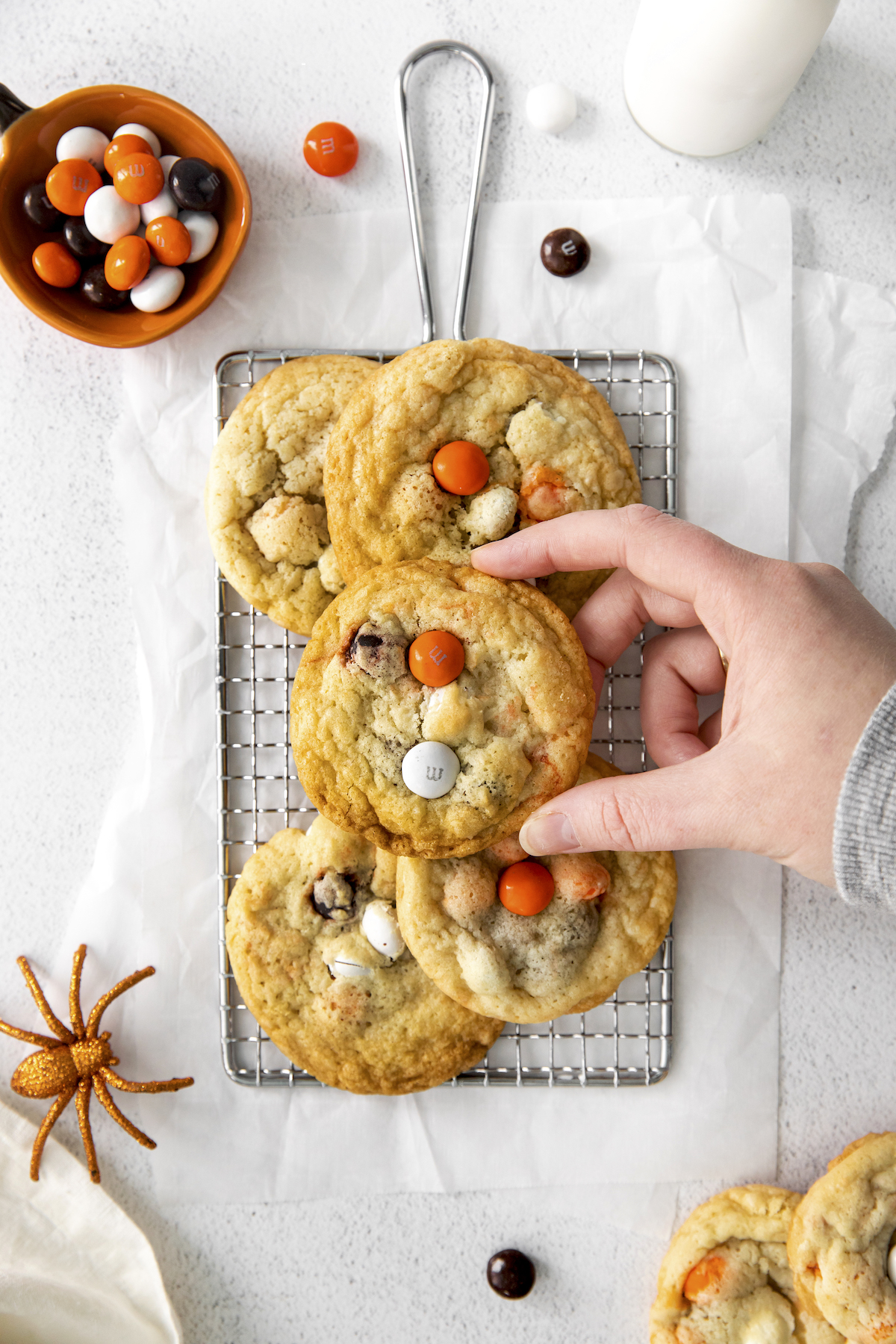 Halloween cookie recipe with M&Ms