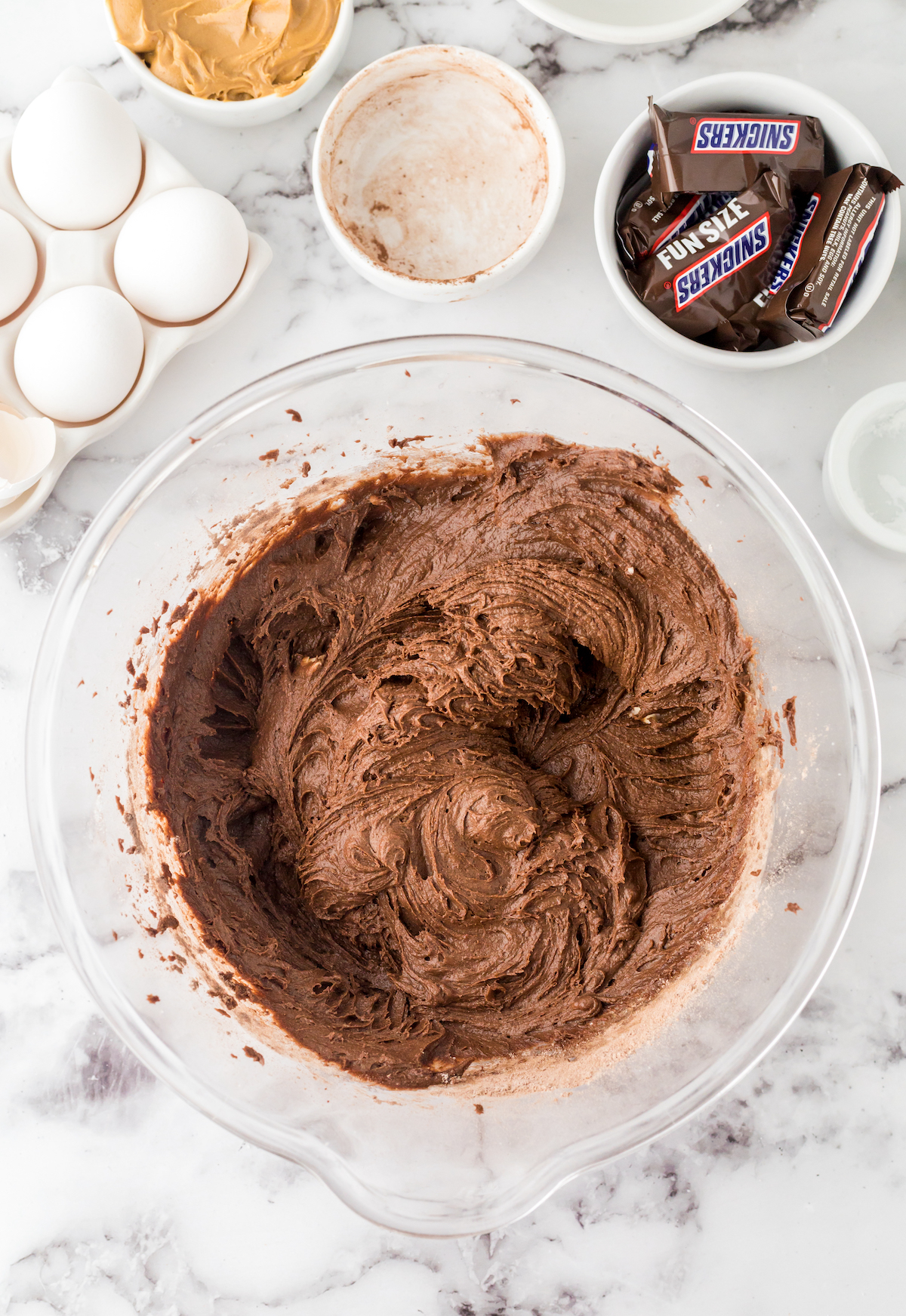 Snickers cupcake batter