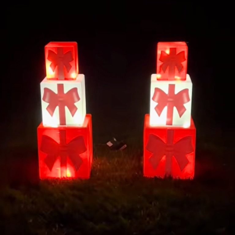 Stacked Gift Boxes with Lights