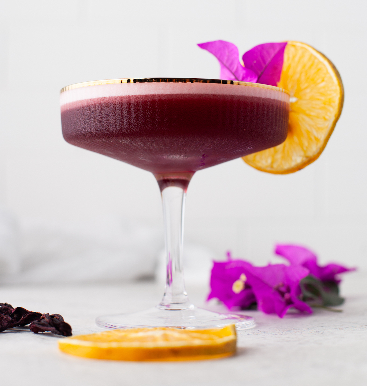 gin and hibiscus cocktail