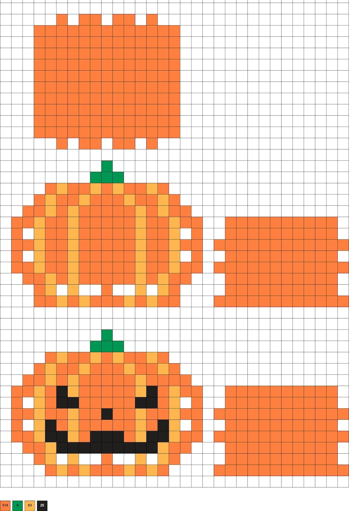 pumpkin tealight holder perler bead pattern