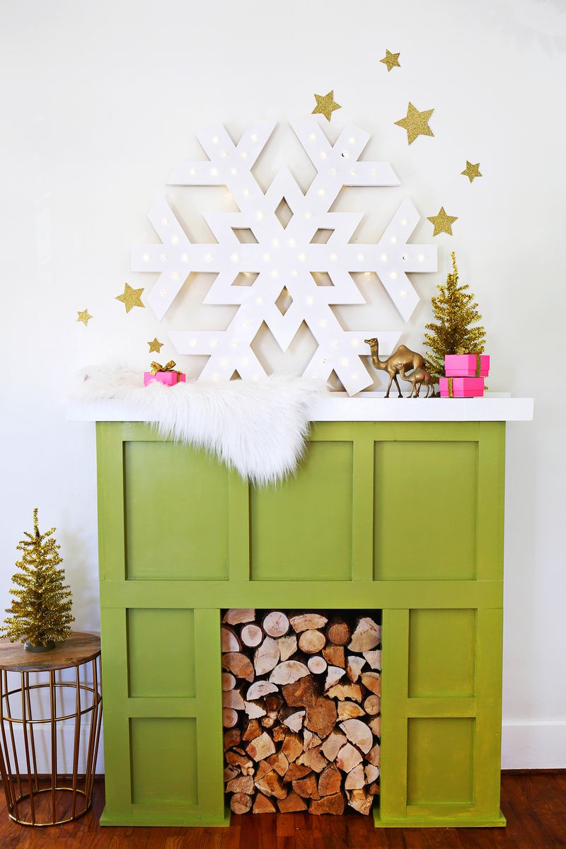 giant snowflake light-up marquee