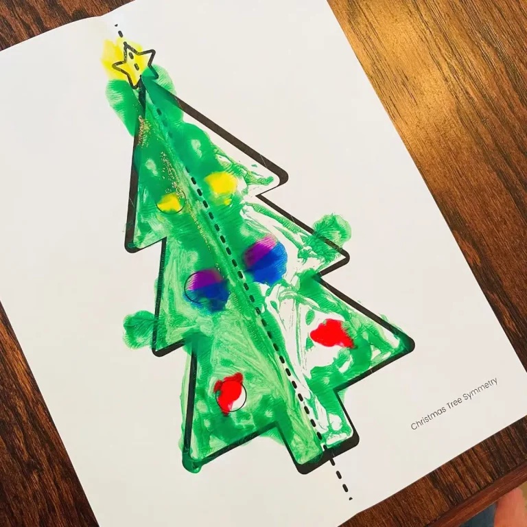 Symmetry Christmas Tree Painting (free printable!)