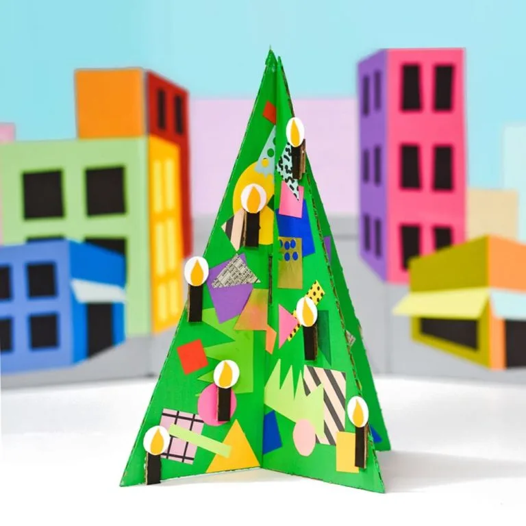 diy cardboard christmas tree craft for kids