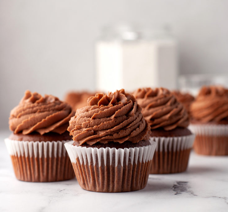 chocolate cupcakes with chocolate buttercream frosting
