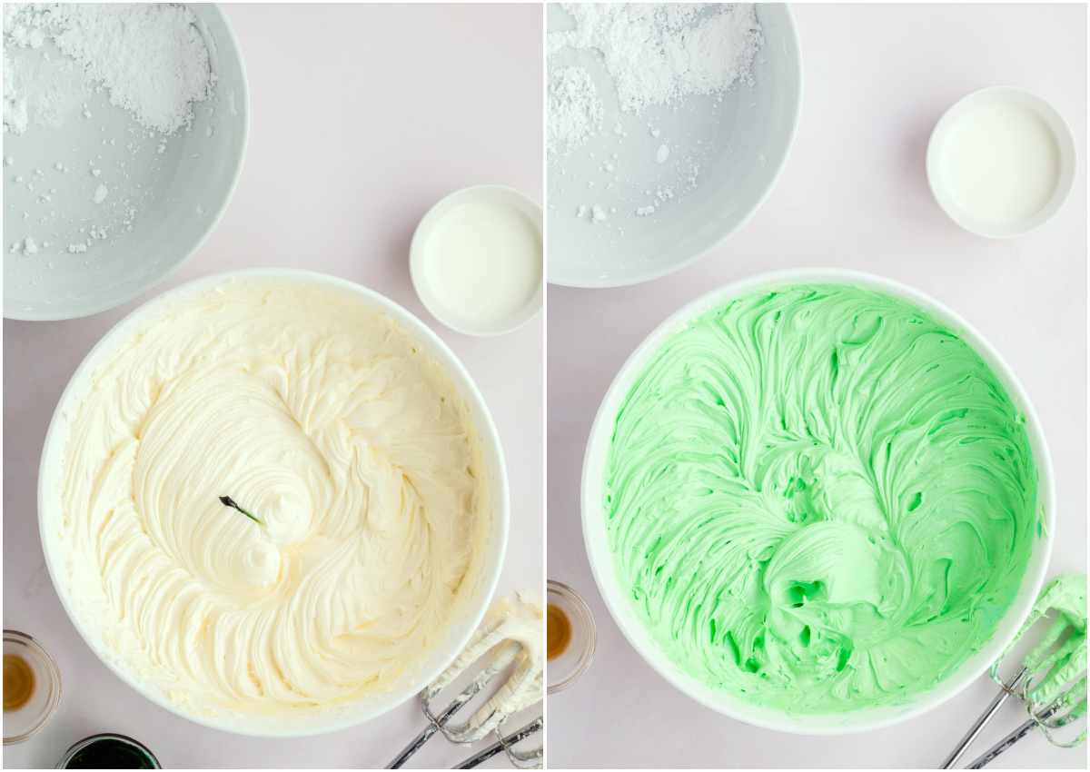 dying frosting with green food coloring