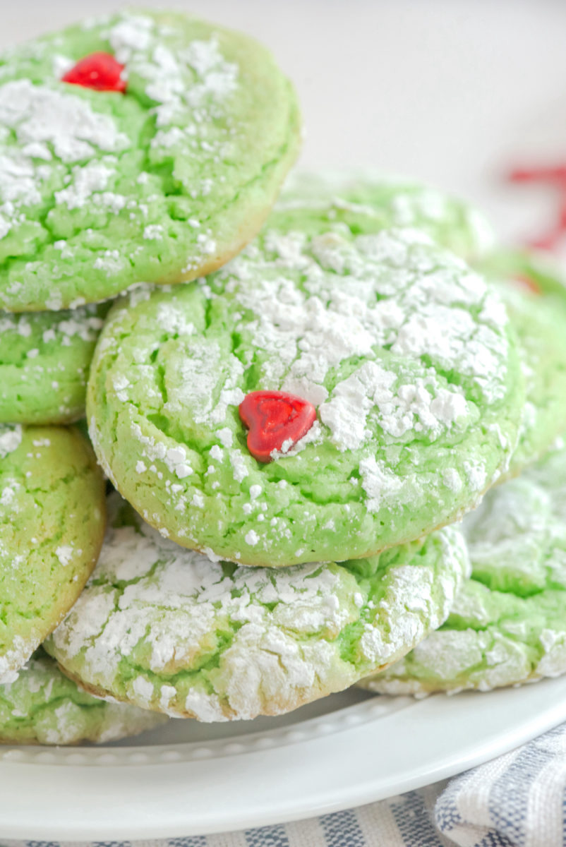 Grinch Cookies Using Cake Mix - DIY Candy