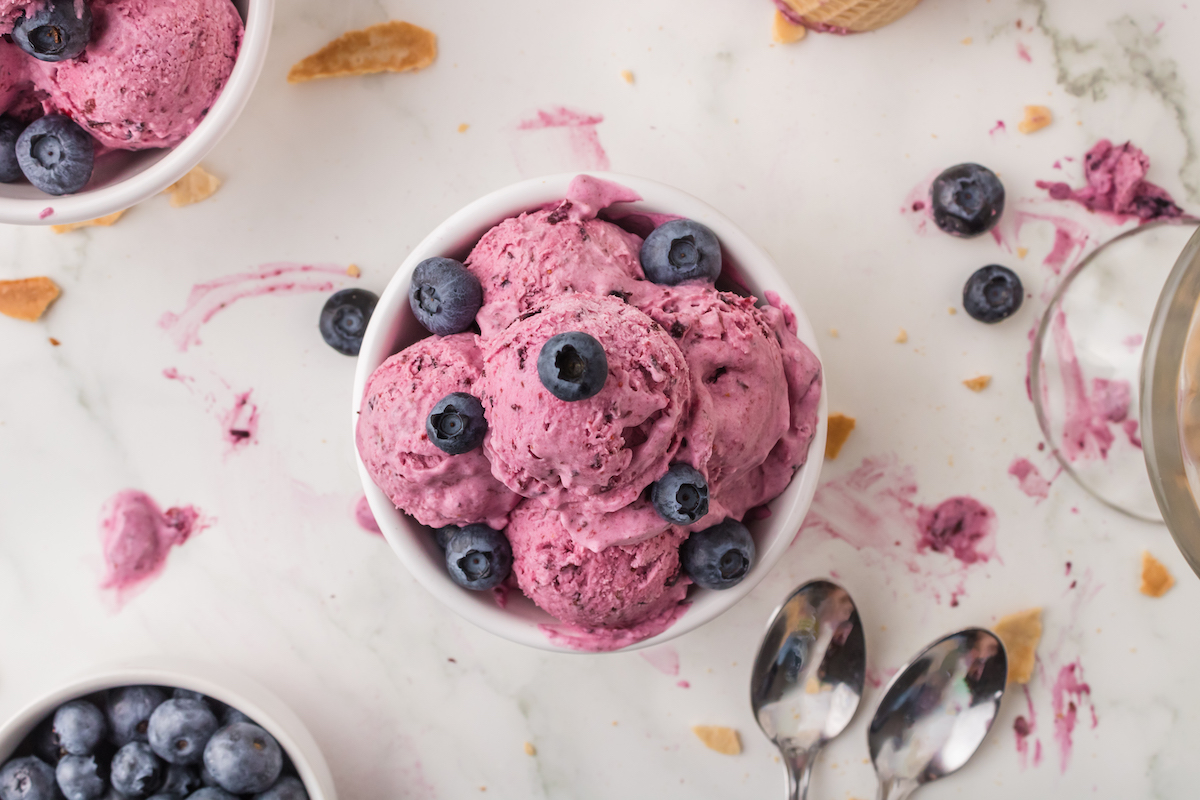 homemade blueberry ice cream