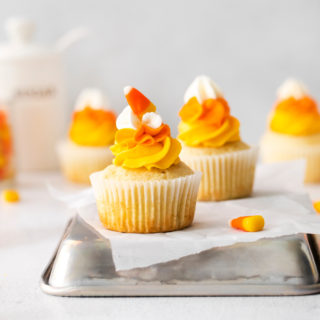 Candy corn cupcakes feature image