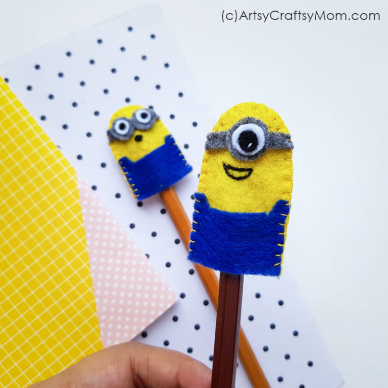 Felt Minion Pencil Toppers