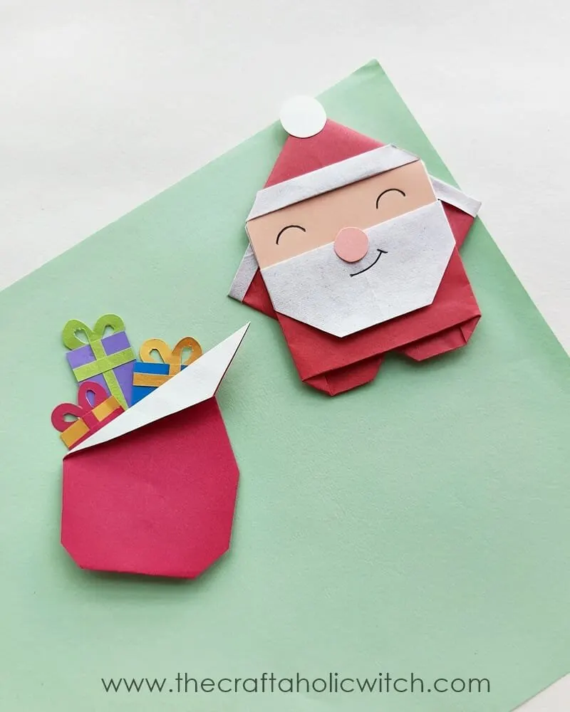 Origami Santa Craft for Kids