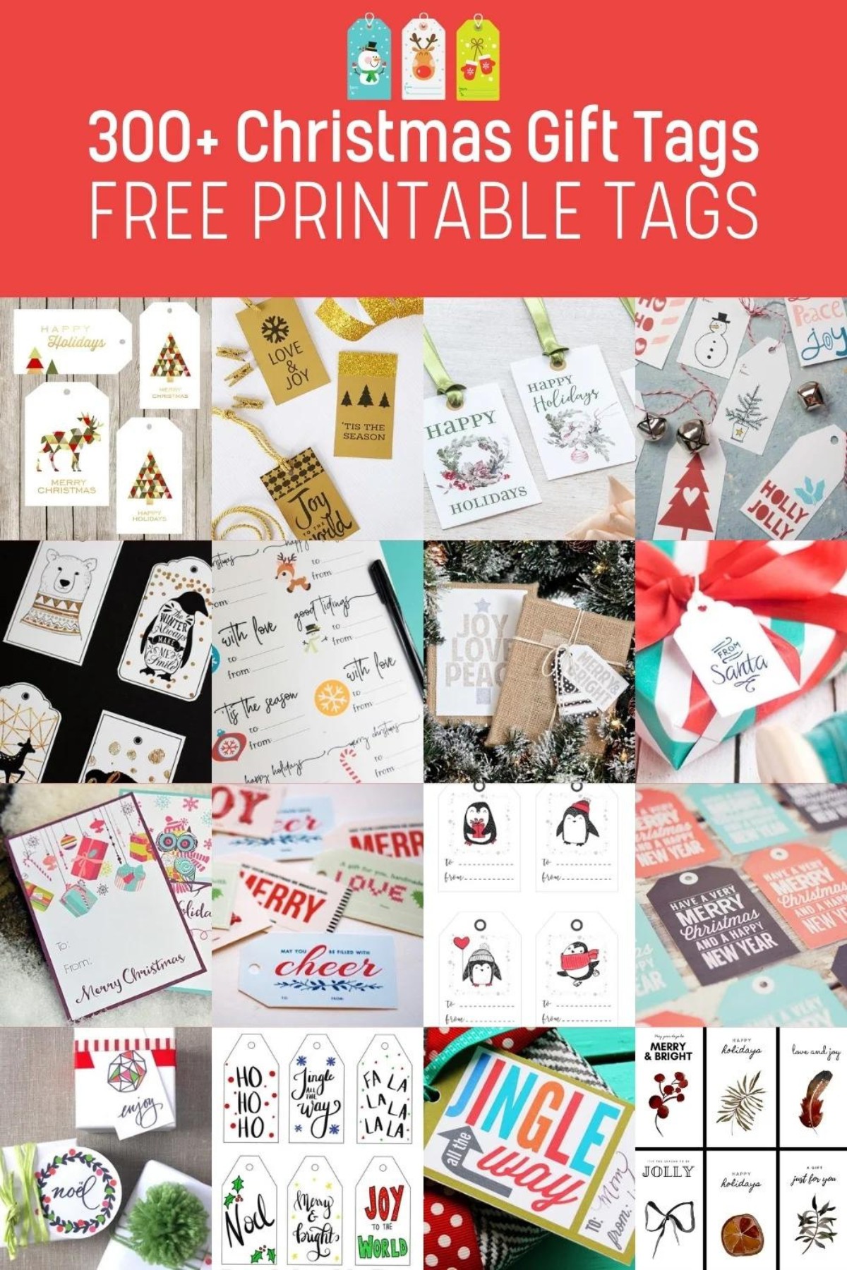 30 Simple Holiday Gift Tags (RED & BLACK IN TWO STYLES) - Skip To My Lou  Shop