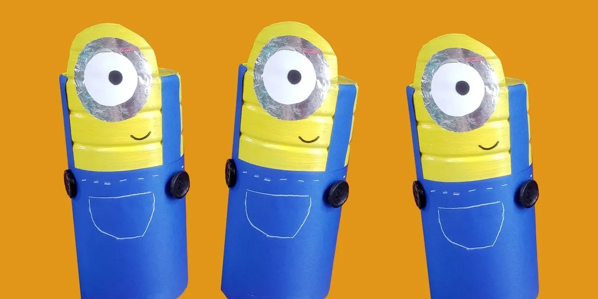 Plastic bottle minion pencil holders