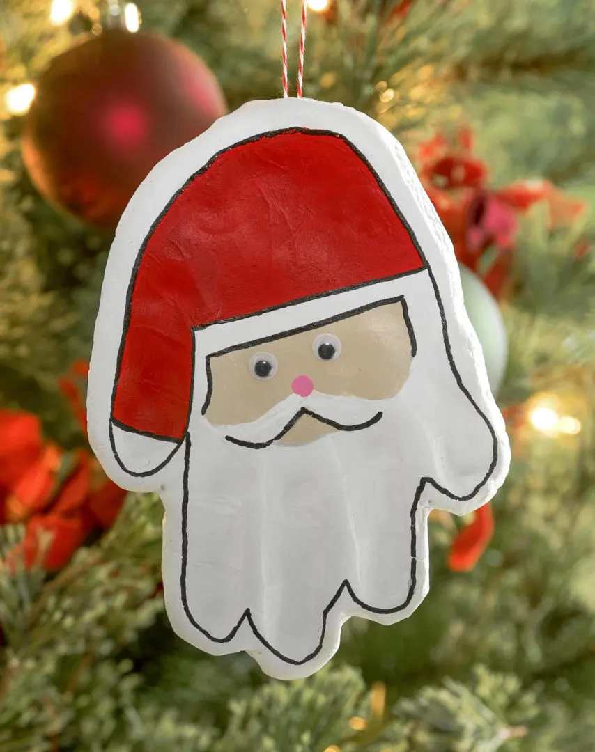 Santa handprint ornament