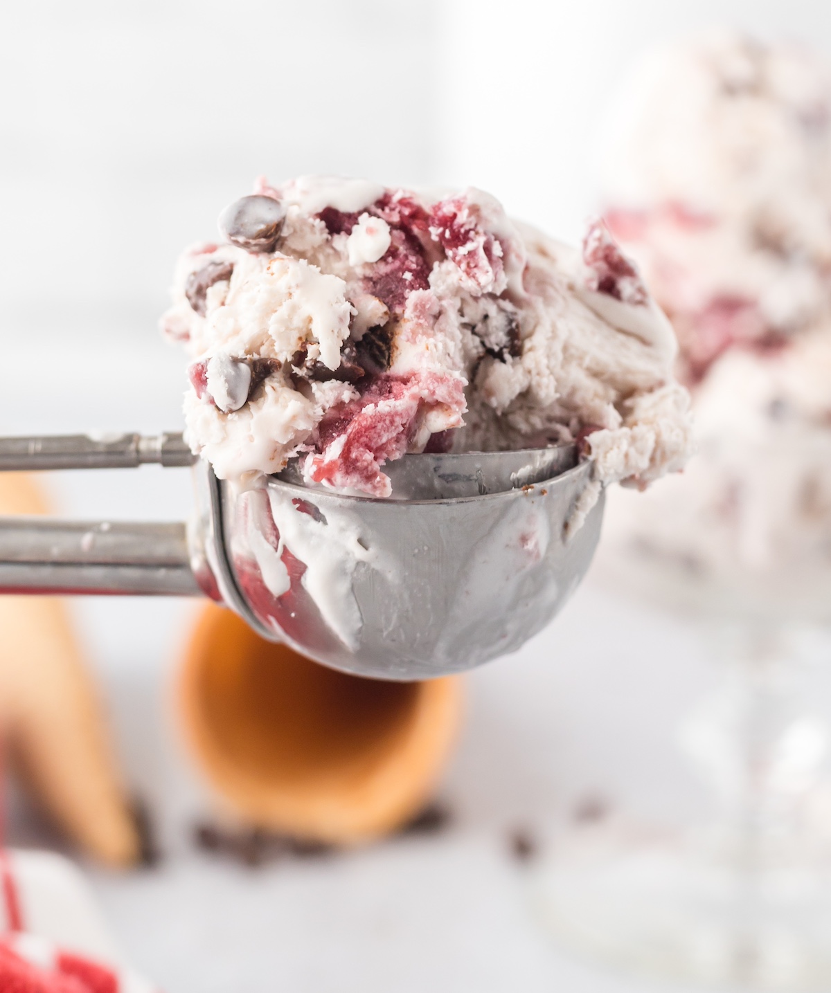 chocolate cherry garcia on a scoop