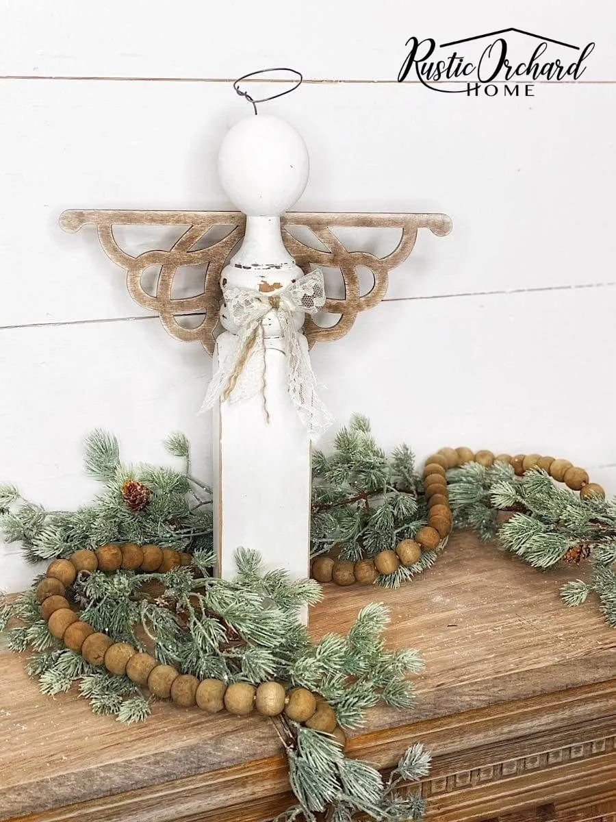 diy rustic wooden angel christmas decoration