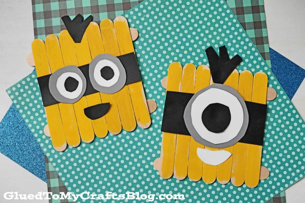 popsicle stick minion kid craft