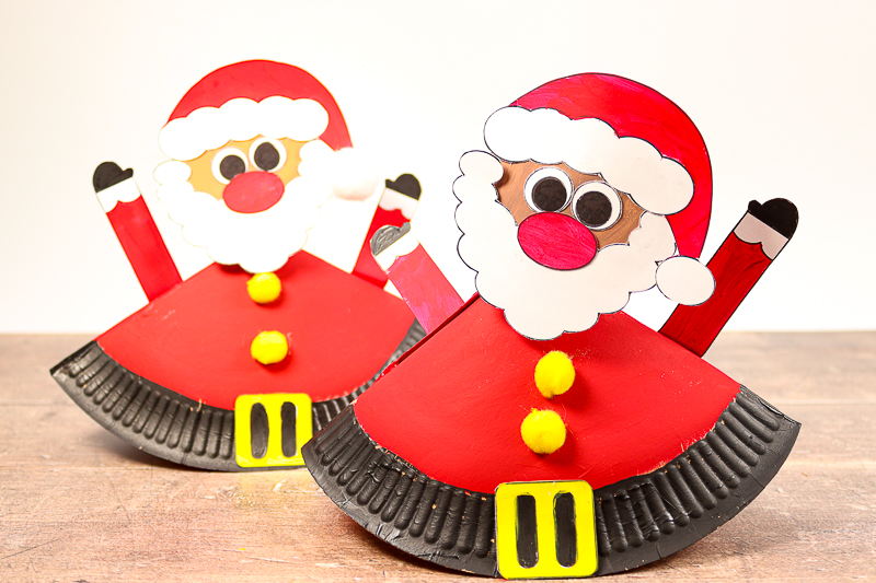 rocking paper plate santa claus