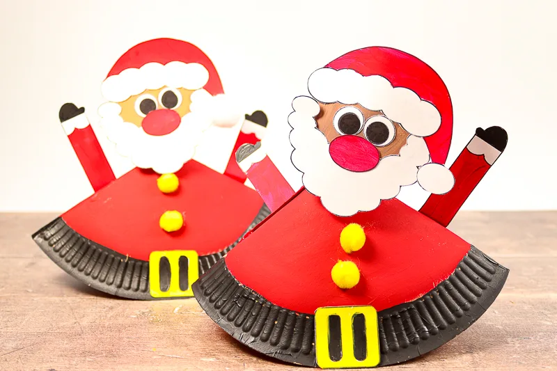 rocking paper plate santa claus