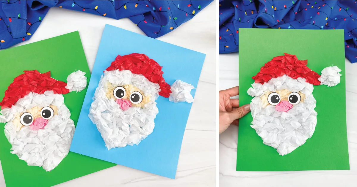 Santa Claus Tissue Paper Craft For Kids [Free Template]