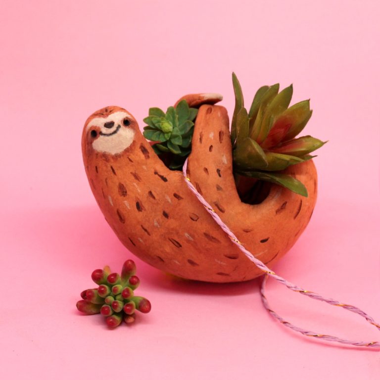 how to make a hanging sloth planter