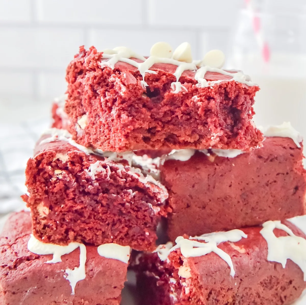 red velvet brownies with box mix