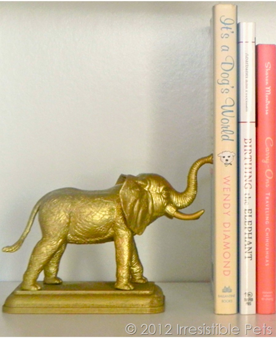 DIY $4 Gold Elephant Bookends