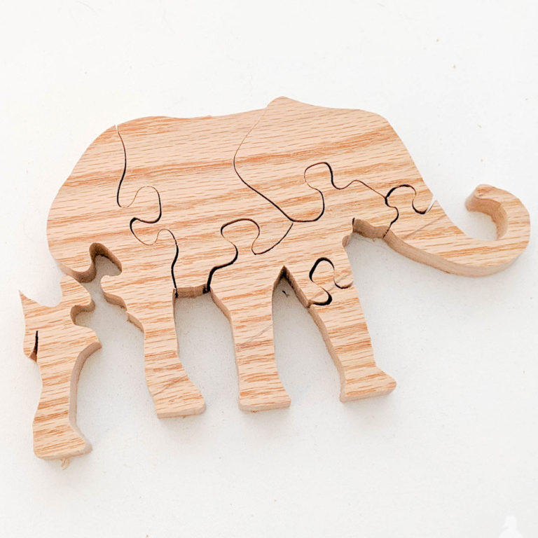 DIY Elephant Wooden Puzzle