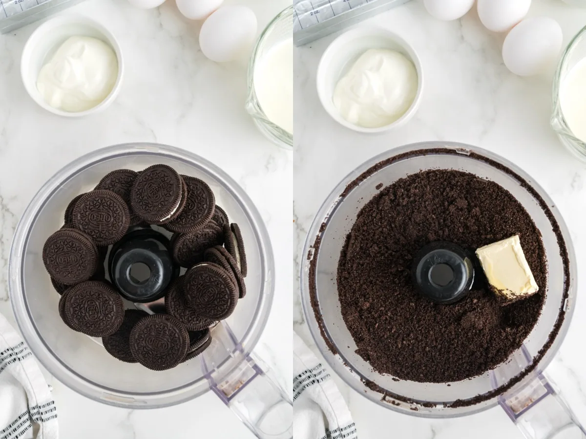 Process Oreo cookies with butter