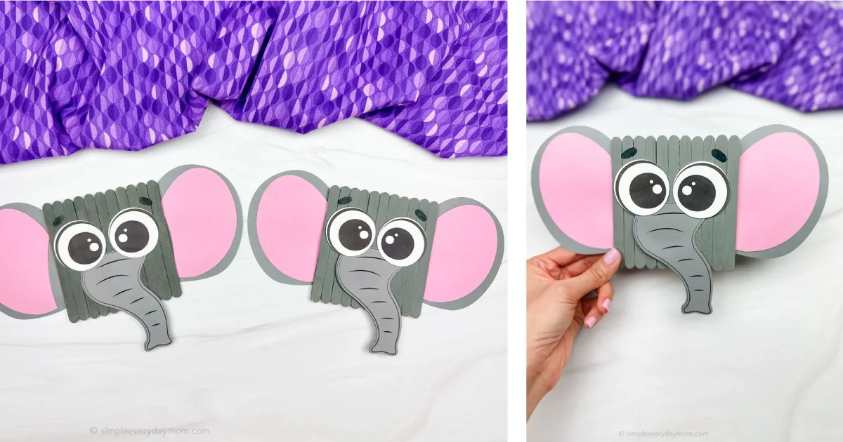 Elephant Popsicle Stick Craft For Kids [Free Template]