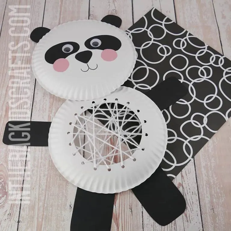 Paper Plate Panda Craft (with FREE Craft Template)