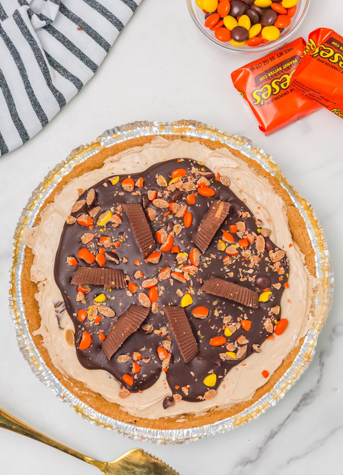 recipe for reese's peanut butter cup pie